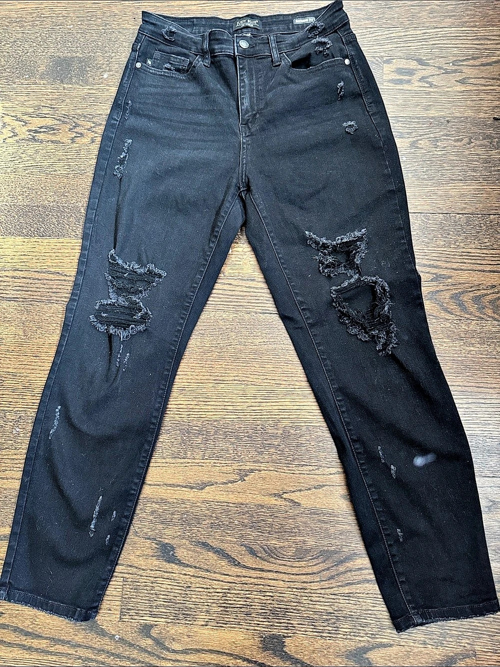 Judy Blue Boyfriend Fit Black Jeans Waist 9/29